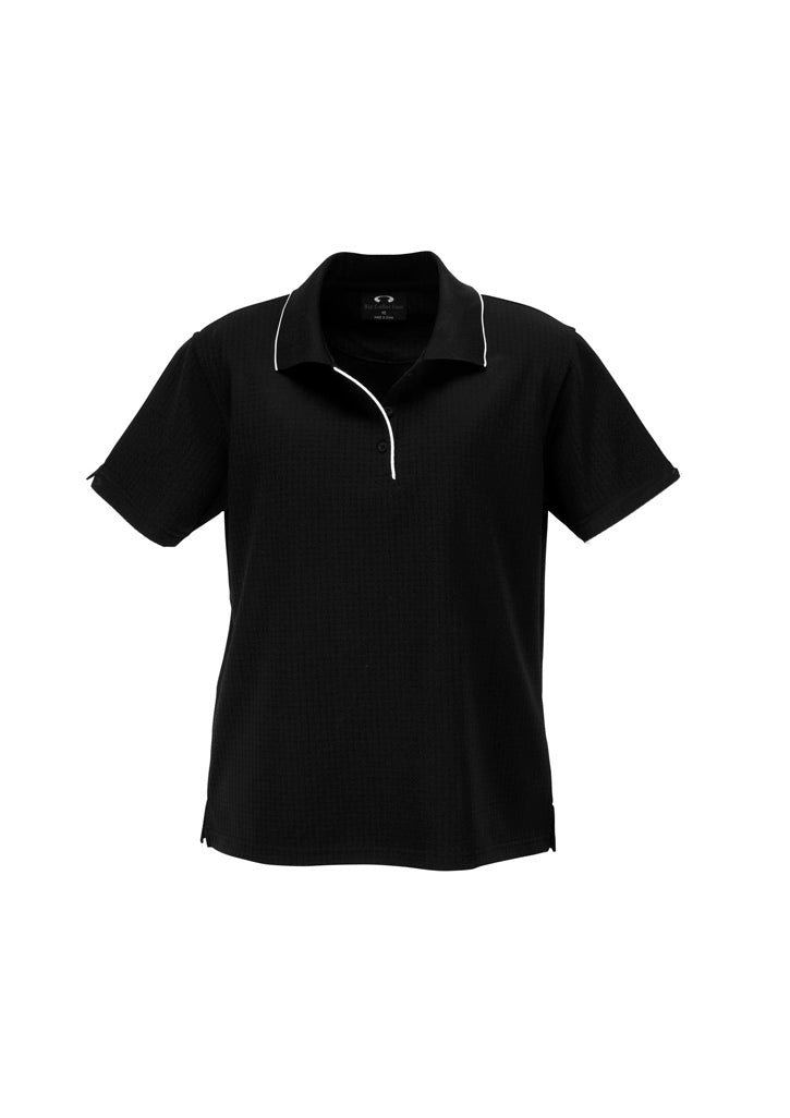 P3225 Womens Elite Short Sleeve Polo - Black/White