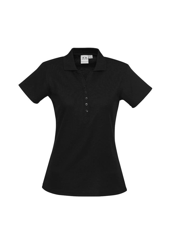 P400LS Womens Crew Short Sleeve Polo - Black