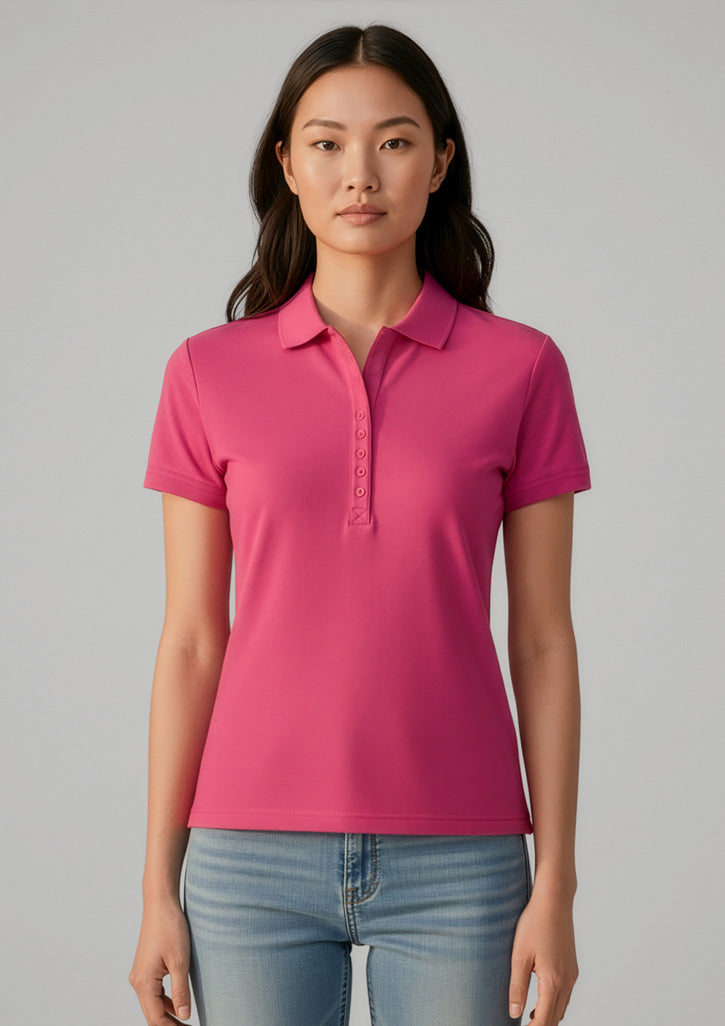 P400LS Womens Crew Short Sleeve Polo - Fuchsia