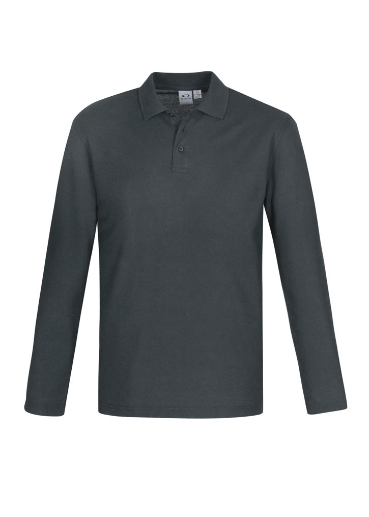 P400ML Mens Crew Long Sleeve Polo - Charcoal