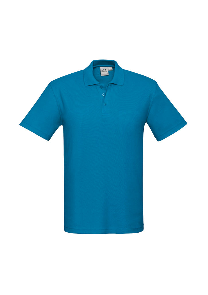 P400MS Mens Crew Short Sleeve Polo - Cyan