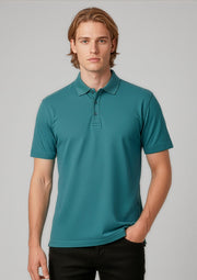 P400MS Mens Crew Short Sleeve Polo - Teal