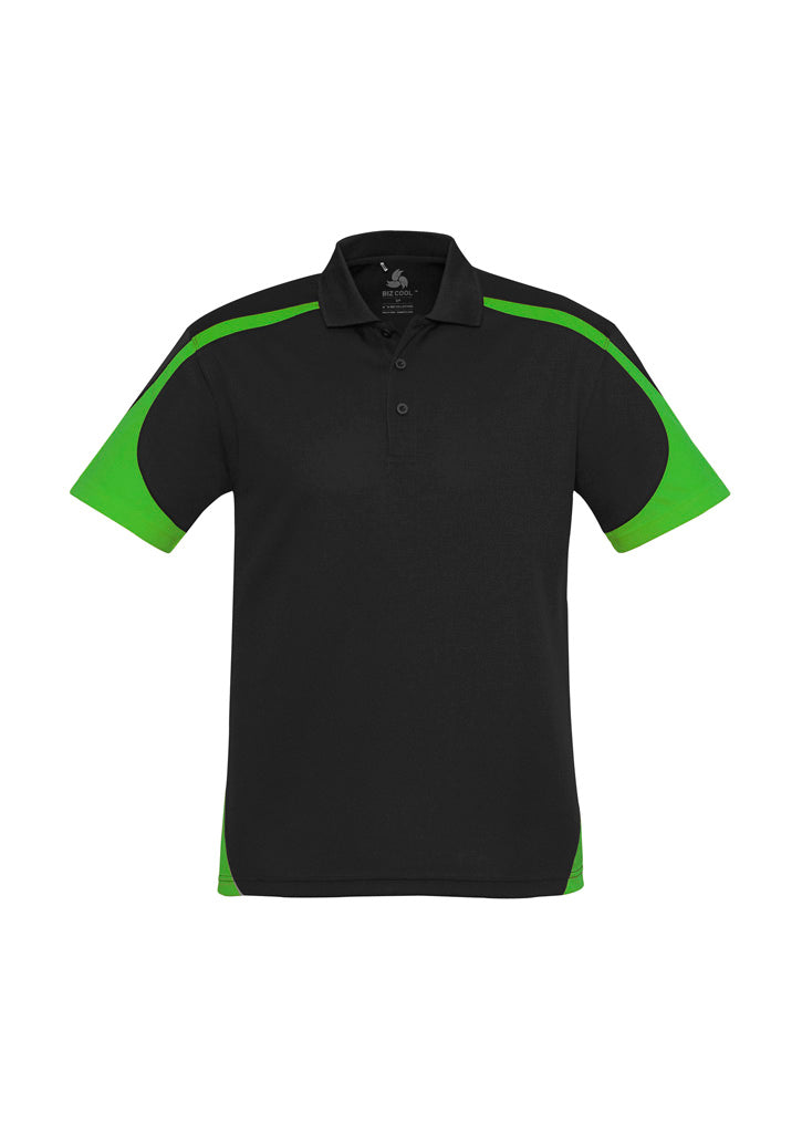 P401MS Mens Talon Short Sleeve Polo - Black/Green