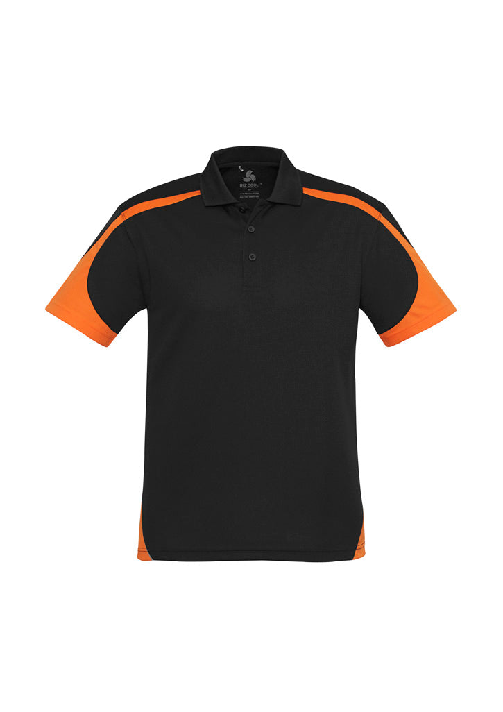 P401MS Mens Talon Short Sleeve Polo - Black/Orange