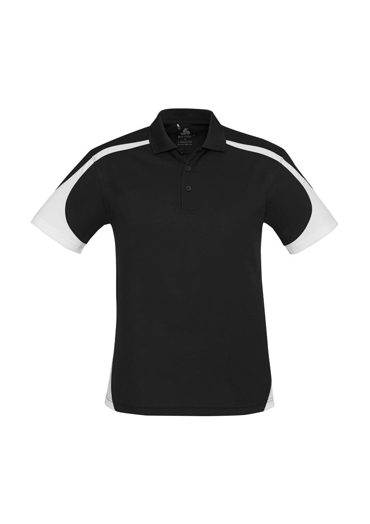 P401MS Mens Talon Short Sleeve Polo - Black/White