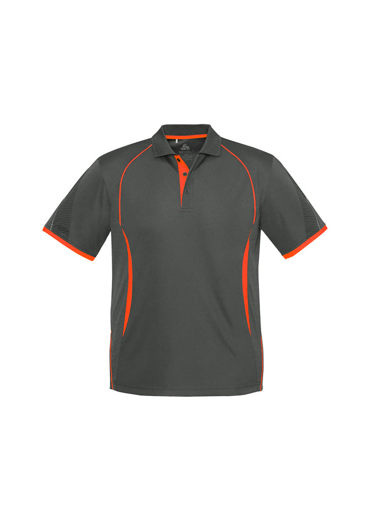 P405KS Kids Razor Short Sleeve Polo - Grey/Fluoro Orange