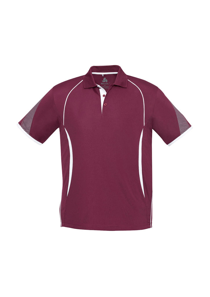 P405KS Kids Razor Short Sleeve Polo - Maroon/White