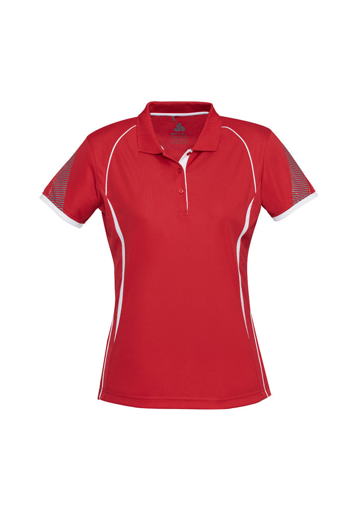P405LS Womens Razor Short Sleeve Polo - Red/White