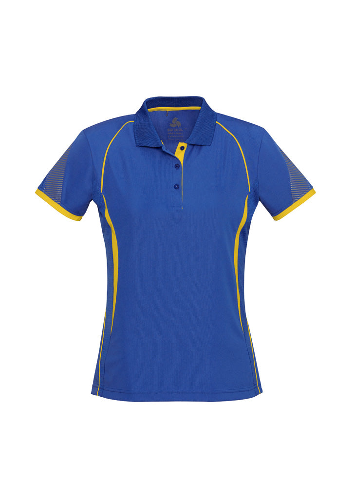 P405LS Womens Razor Short Sleeve Polo - Royal/Gold