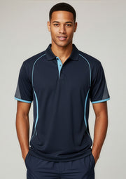 P405MS Mens Razor Short Sleeve Polo - Navy/Sky