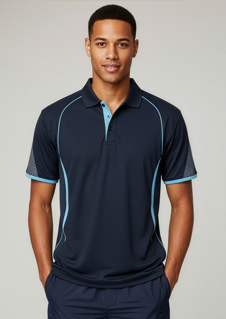 P405MS Mens Razor Short Sleeve Polo - Navy/Sky