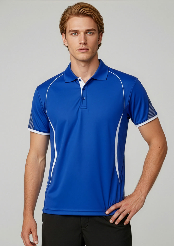 P405MS Mens Razor Short Sleeve Polo - Royal/White