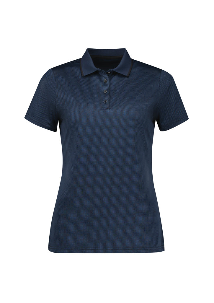 P412LS Womens Echo Short Sleeve Polo - Carbon Blue