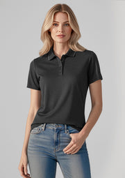 P412LS Womens Echo Short Sleeve Polo - Black Graphite