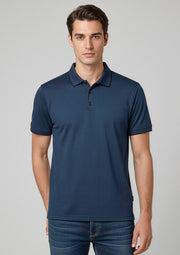 P412MS Mens Echo Short Sleeve Polo - Carbon Blue