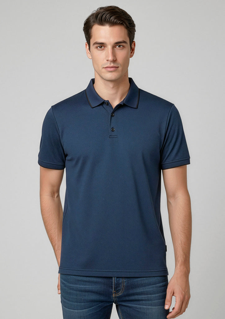 P412MS Mens Echo Short Sleeve Polo - Carbon Blue