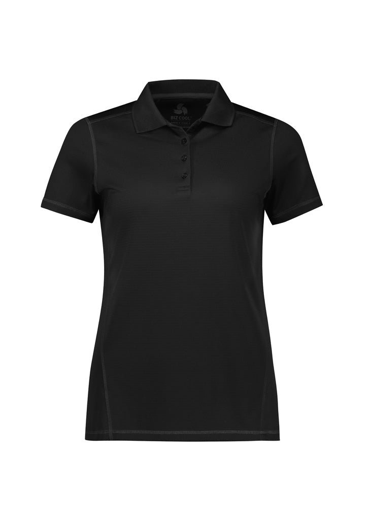 P419LS Womens Dart Short Sleeve Polo - Black/Black