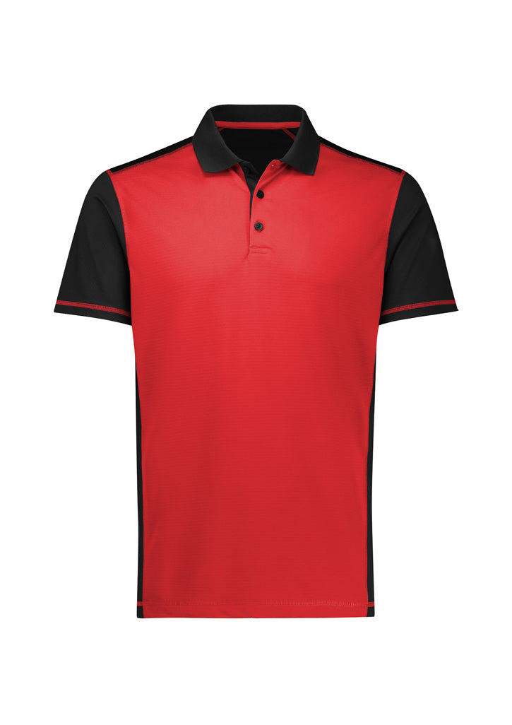 P419MS Mens Dart Short Sleeve Polo - Black/Red