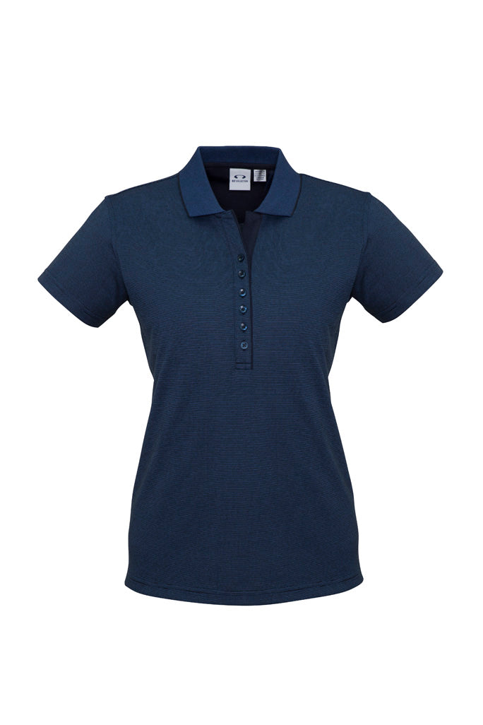 P501LS Womens Shadow Short Sleeve Polo - Carbon Blue