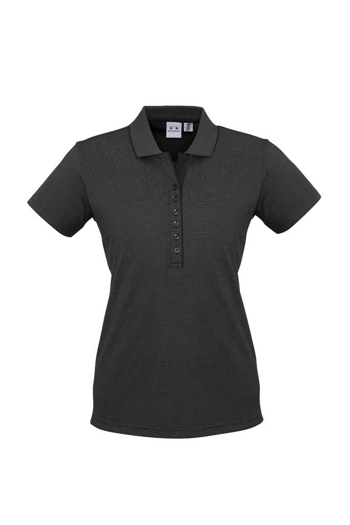 P501LS Womens Shadow Short Sleeve Polo - Graphite Black