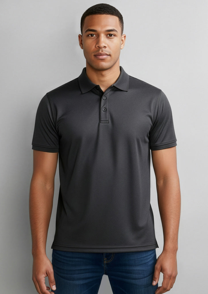 P501MS Mens Shadow Short Sleeve Polo - Graphite Black
