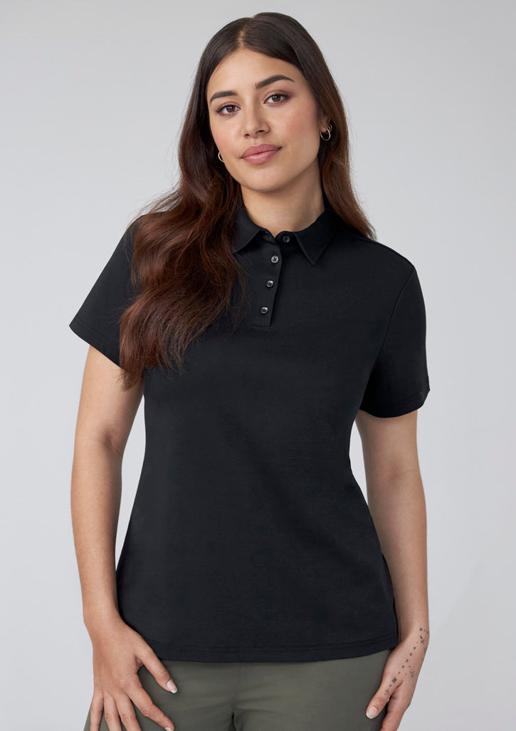 P515LS Womens Lotus Short Sleeve Polo - Black