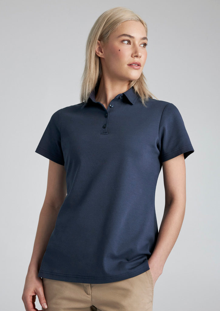 P515LS Womens Lotus Short Sleeve Polo - Mineral Blue
