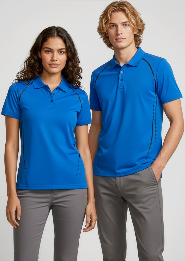 P604MS Mens Cyber Short Sleeve Polo - Royal/Silver
