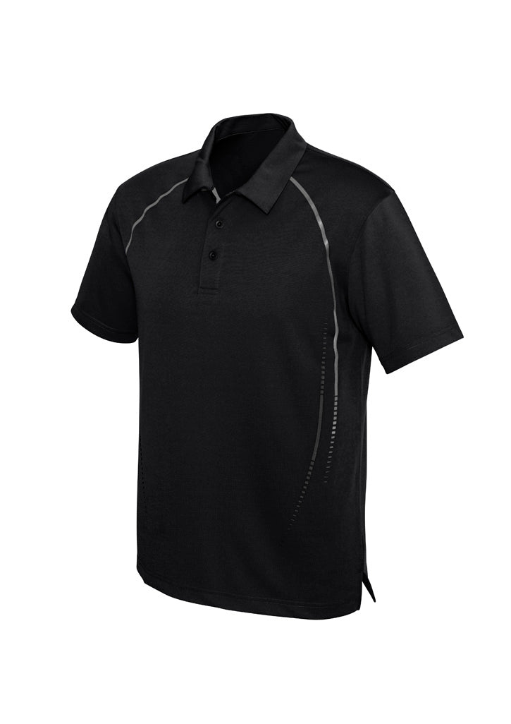 P604MS Mens Cyber Short Sleeve Polo - Black/Silver