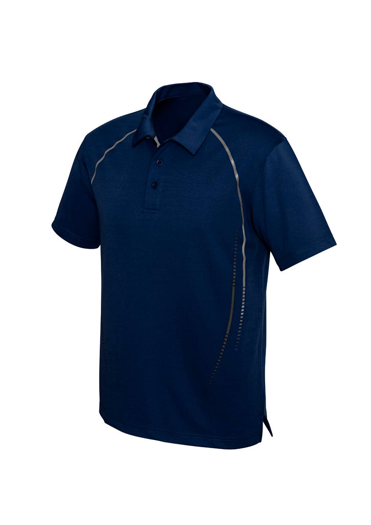 P604MS Mens Cyber Short Sleeve Polo - Navy/Silver