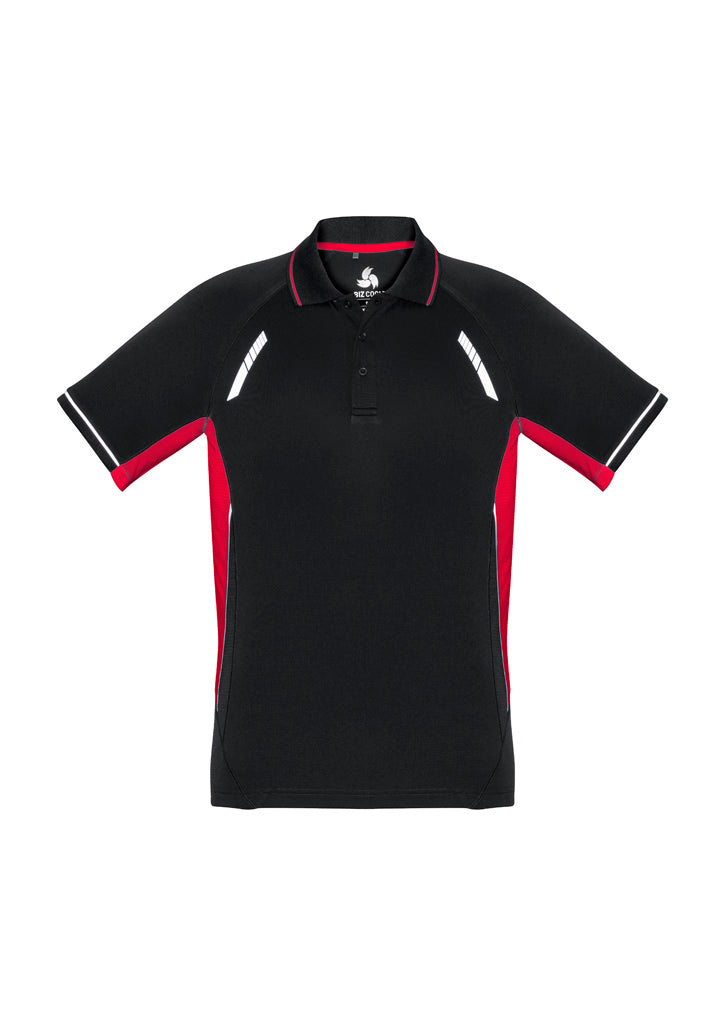 P700KS Kids Renegade Short Sleeve Polo - Black/Red/Silver