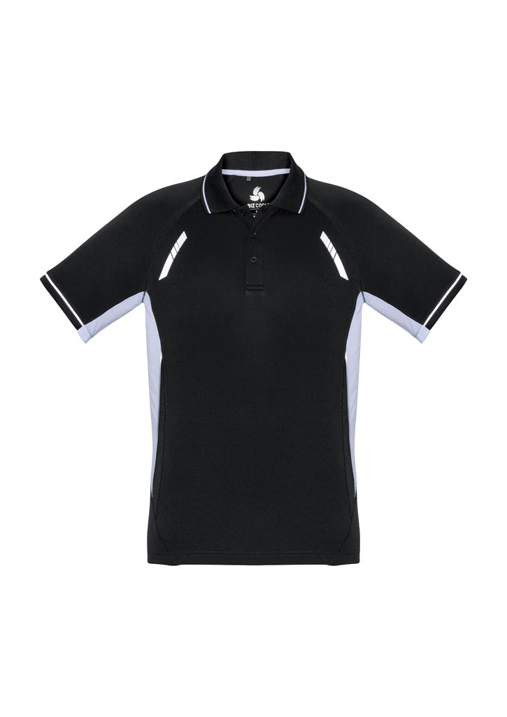 P700KS Kids Renegade Short Sleeve Polo - Black/White/Silver