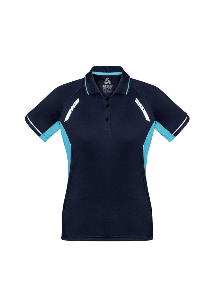 P700LS Womens Renegade Short Sleeve Polo - Navy/Sky/Silver
