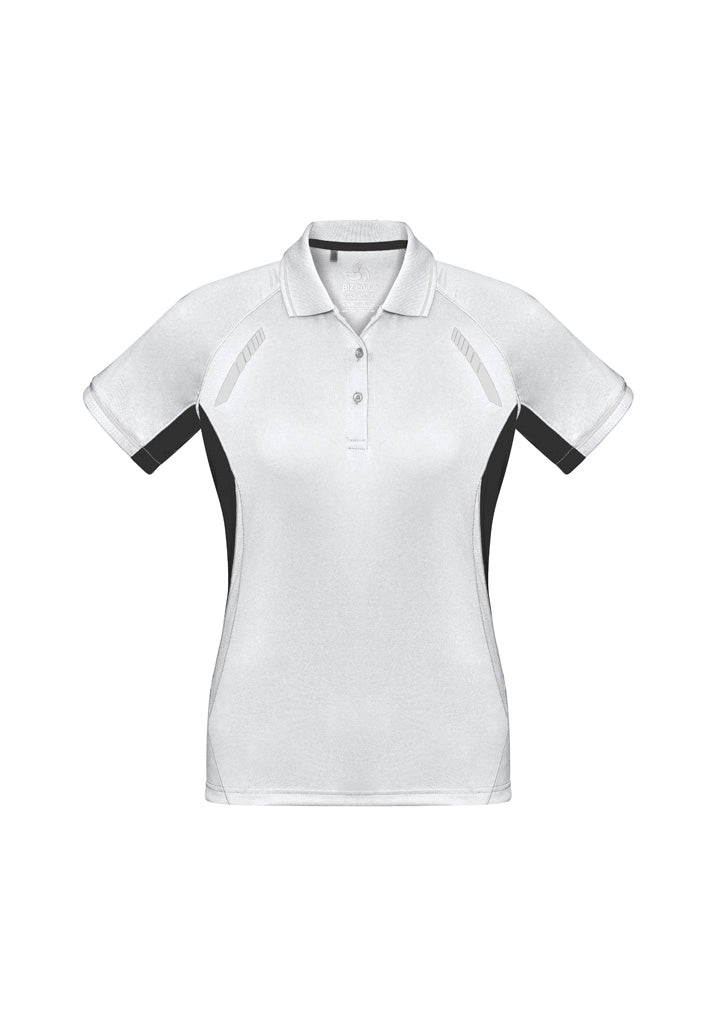 P700LS Womens Renegade Short Sleeve Polo - White/Black/Silver