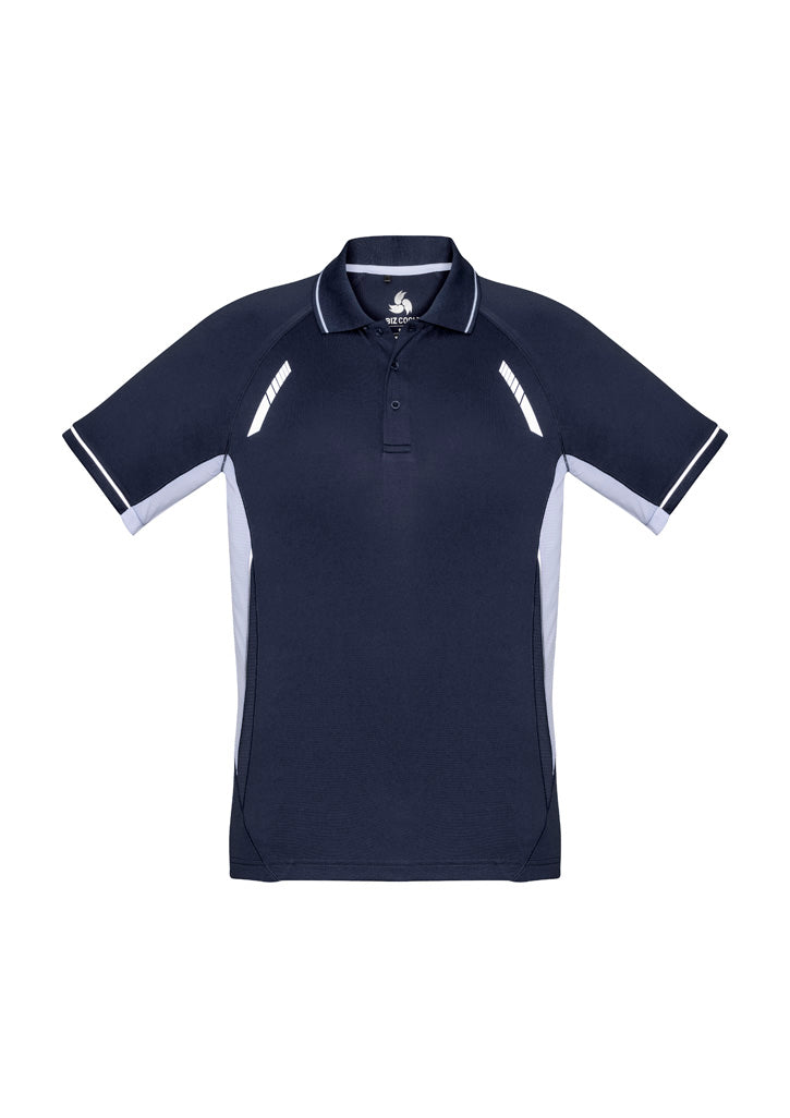 P700MS Mens Renegade Short Sleeve Polo - Navy/White/Silver