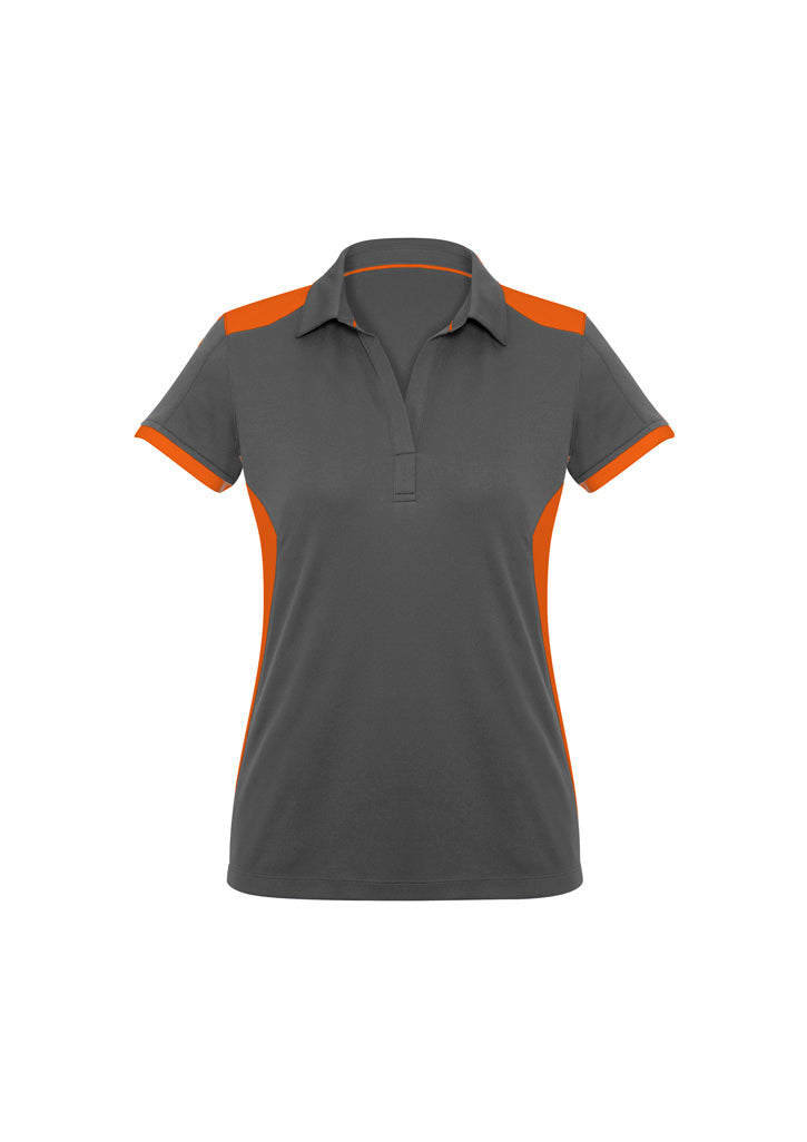 P705LS Womens Rival Short Sleeve Polo - Grey/Orange