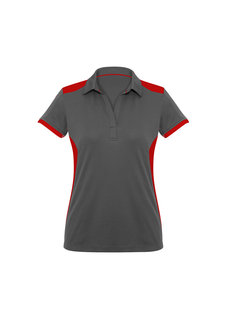 P705LS Womens Rival Short Sleeve Polo - Grey/Red