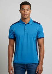 P705MS Mens Rival Short Sleeve Polo - Cyan/Navy