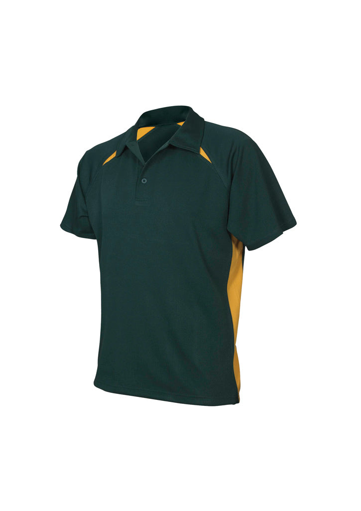 P7700 Mens Splice Short Sleeve Polo - Forest/Gold