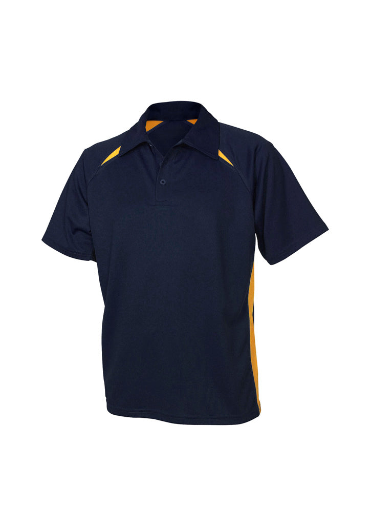 P7700 Mens Splice Short Sleeve Polo - Navy/Gold