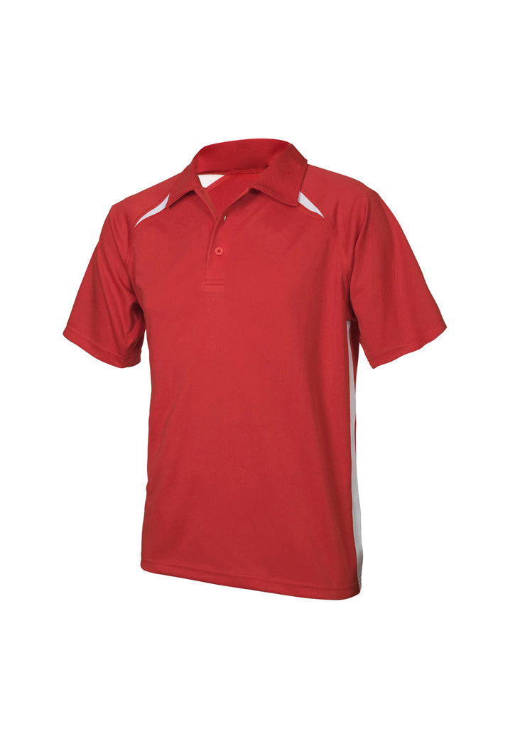 P7700 Mens Splice Short Sleeve Polo - Red/White