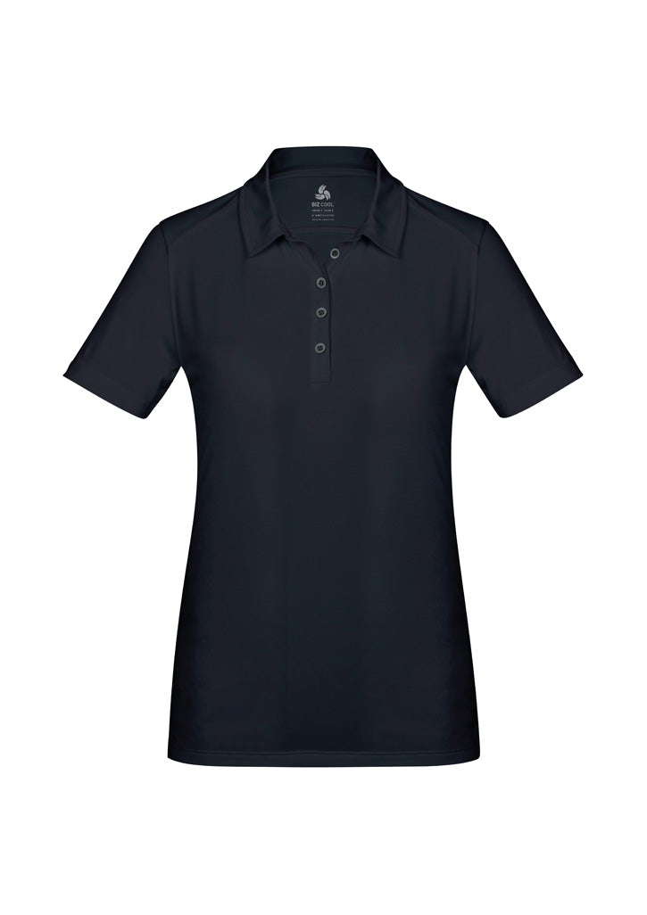 P815LS Womens Aero Short Sleeve Polo - Solid Black