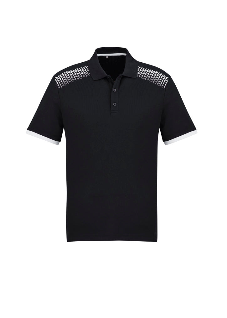 P900MS Mens Galaxy Short Sleeve Polo - Black/White