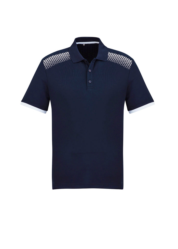 P900MS Mens Galaxy Short Sleeve Polo - Navy/White