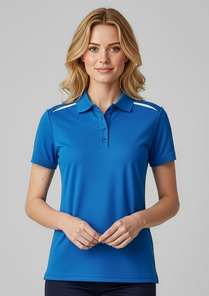 P901LS Womens Sonar Short Sleeve Polo - Royal/White