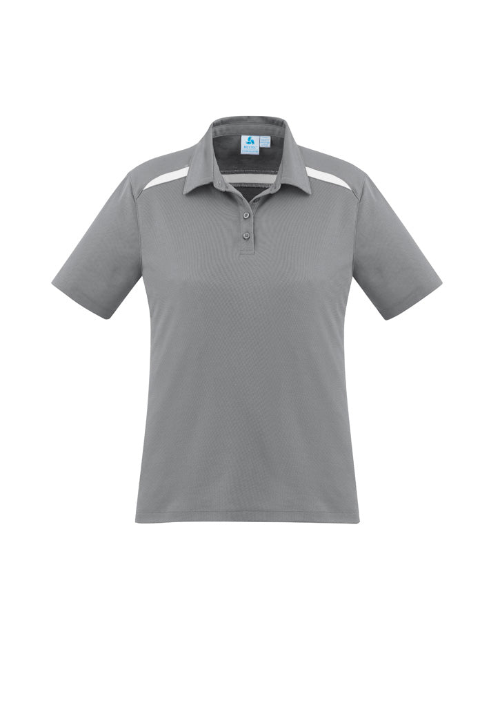 P901LS Womens Sonar Short Sleeve Polo - Silver/White