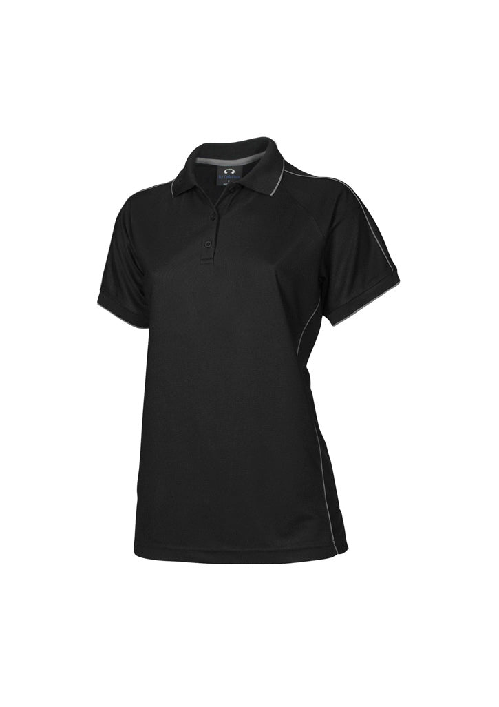 P9925 Womens Resort Short Sleeve Polo - Black/Charcoal