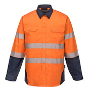 PW372 - PW3 HI-VIS SHIRT L/S in Orange/Navy