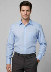 S10210 Mens Luxe Long Sleeve Shirt - Blue