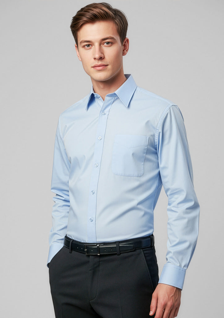 S10510 Mens Base Long Sleeve Shirt - Blue